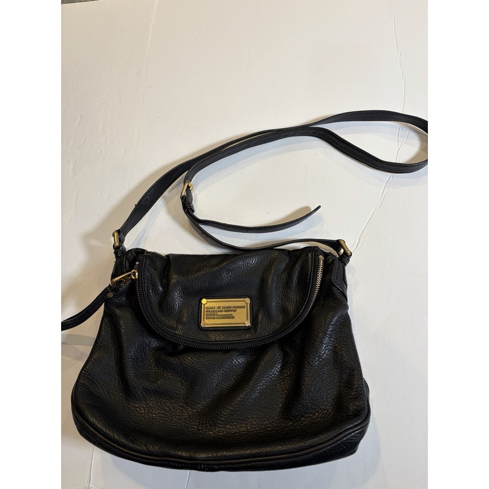 MARC By Marc Jacobs Classic Q Natasha Black Leather Crossbody Purse Handbag